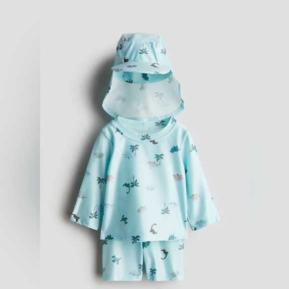 H&M Other - H&M Toddler Swim Rashguard Set Light Blue Size 3-4T